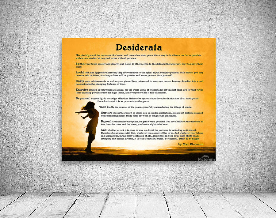Desiderata Poem - Inspirational Poetry Art Wall Preview