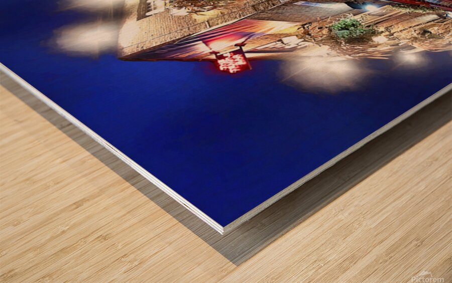 Temple Bar in Dublin On A Winter Night in Ireland Wood print