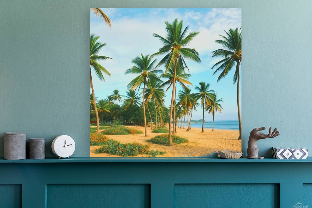 Palmtrees on a beach  Reproduction