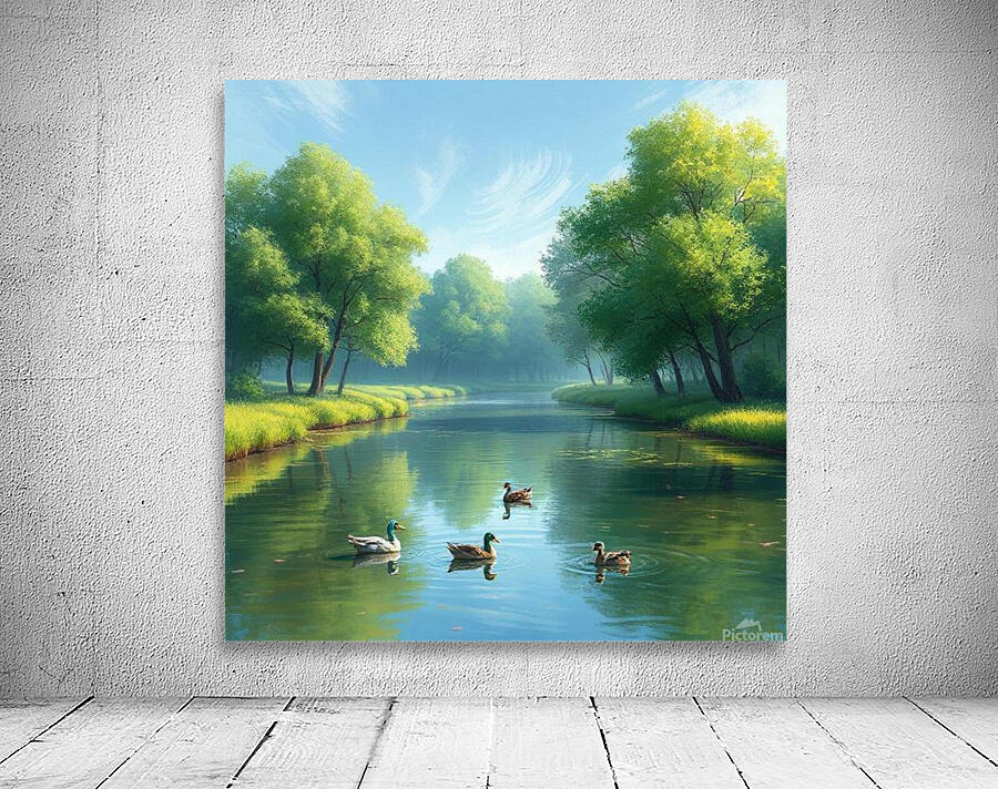 Ducks on a river  Wall Preview
