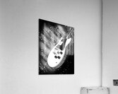 Cosmic Sounds Black and White Electric Guitar Acrylic Print