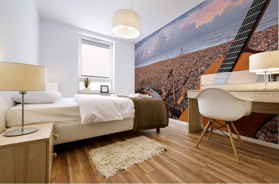 Guitar Serenade on the Beach Square Mural print