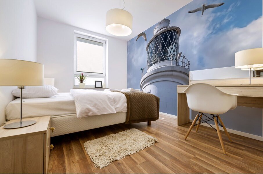 Fly Past - Seagulls Round Southwold Lighthouse Mural print