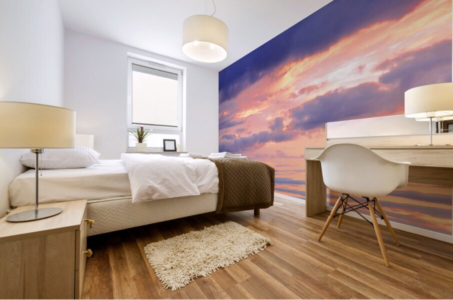 Gold and Purple Sunset Mural print