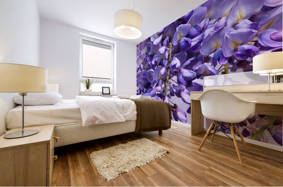Purple Wisteria Flowers Mural print