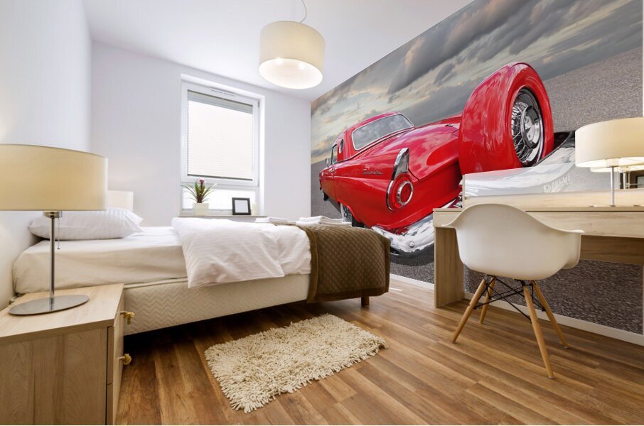 1956 Red Ford Thunderbird Continental Mural print