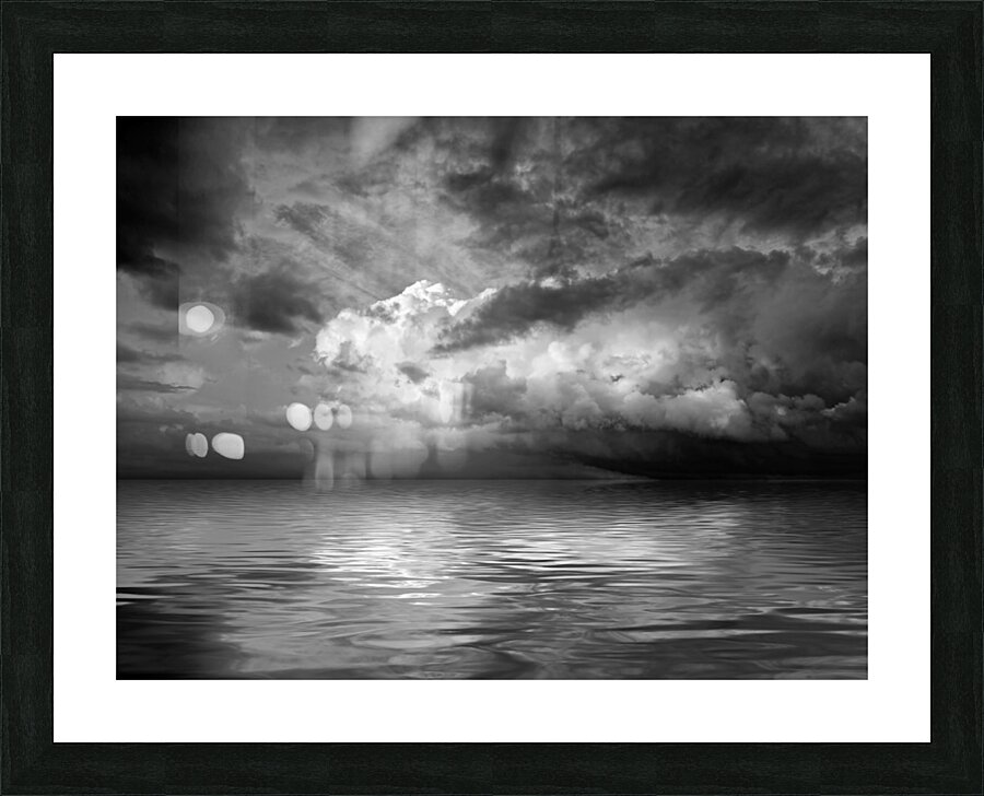 Stormy Nights in Mono Picture Frame print