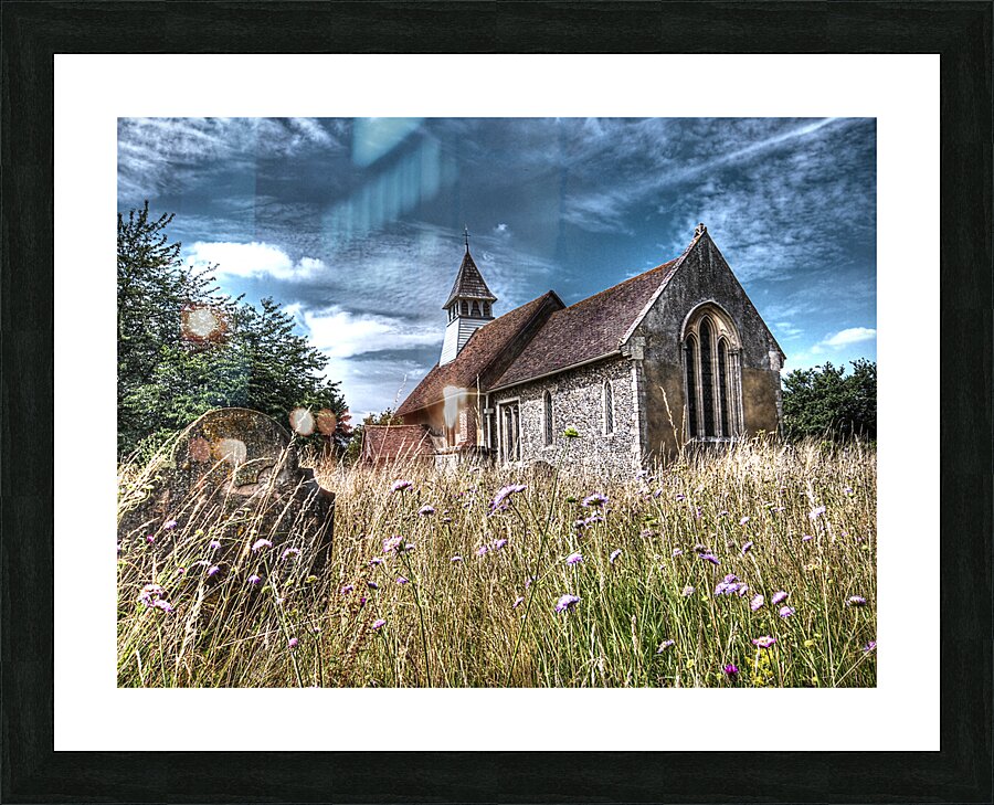 Abandoned Grave In The Churchyard Picture Frame print