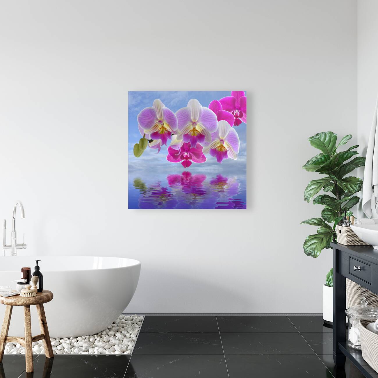 Colorful Purple Pink Orchid Spa Reproduction