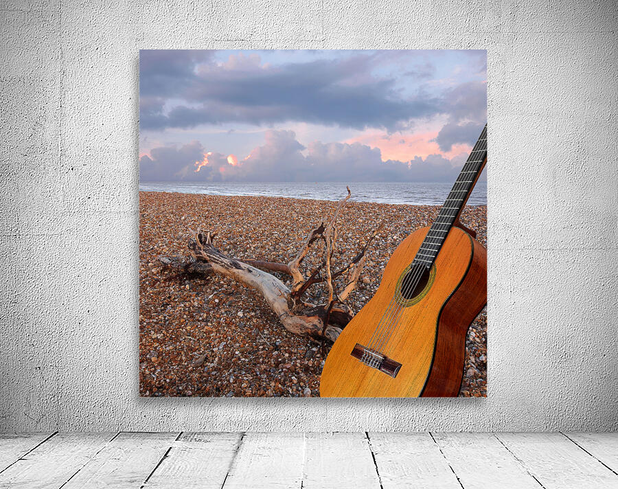 Guitar Serenade on the Beach Square Wall Preview