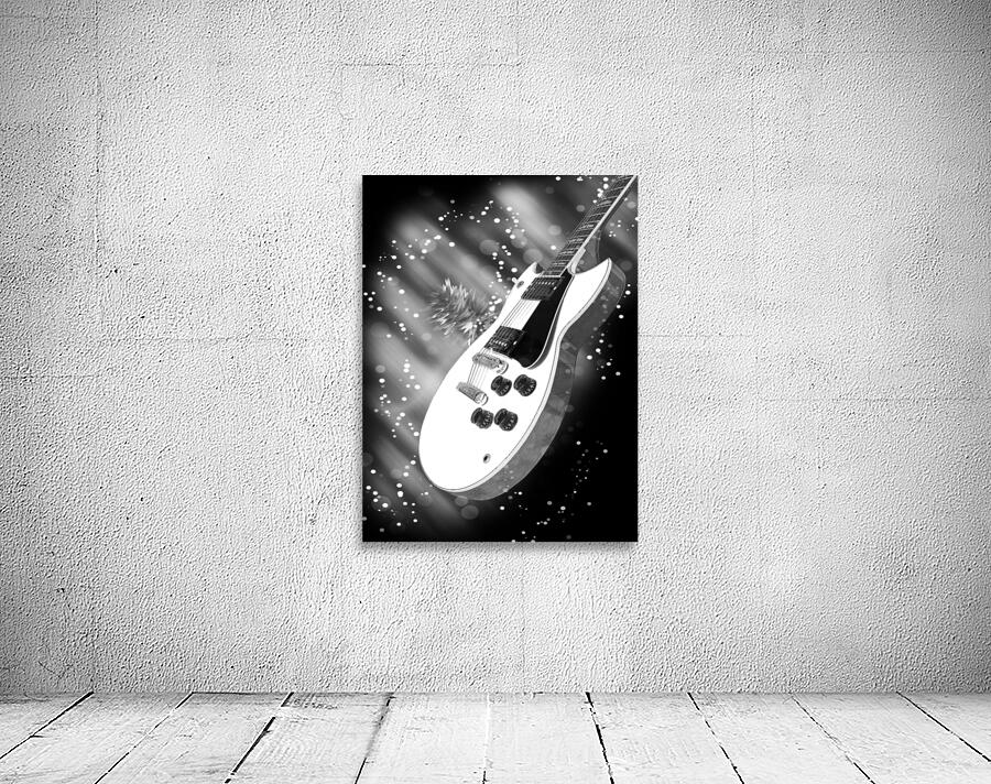 Cosmic Sounds Black and White Electric Guitar Wall Preview
