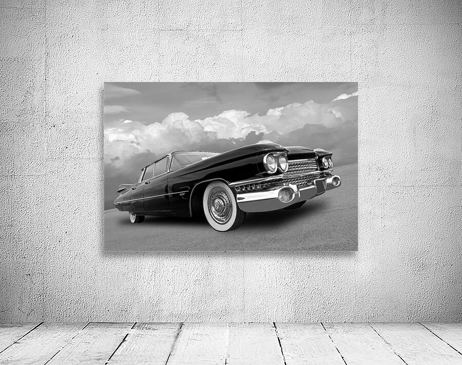 1959 Cadillac Sedan de Ville in Black and White Wall Preview