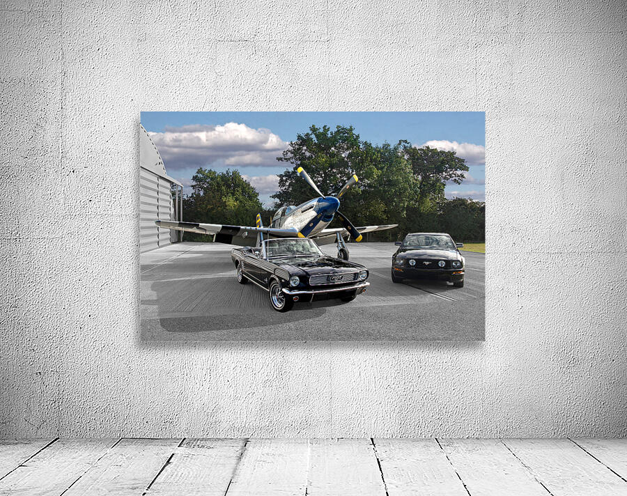 Mustangs With p51 Wall Preview