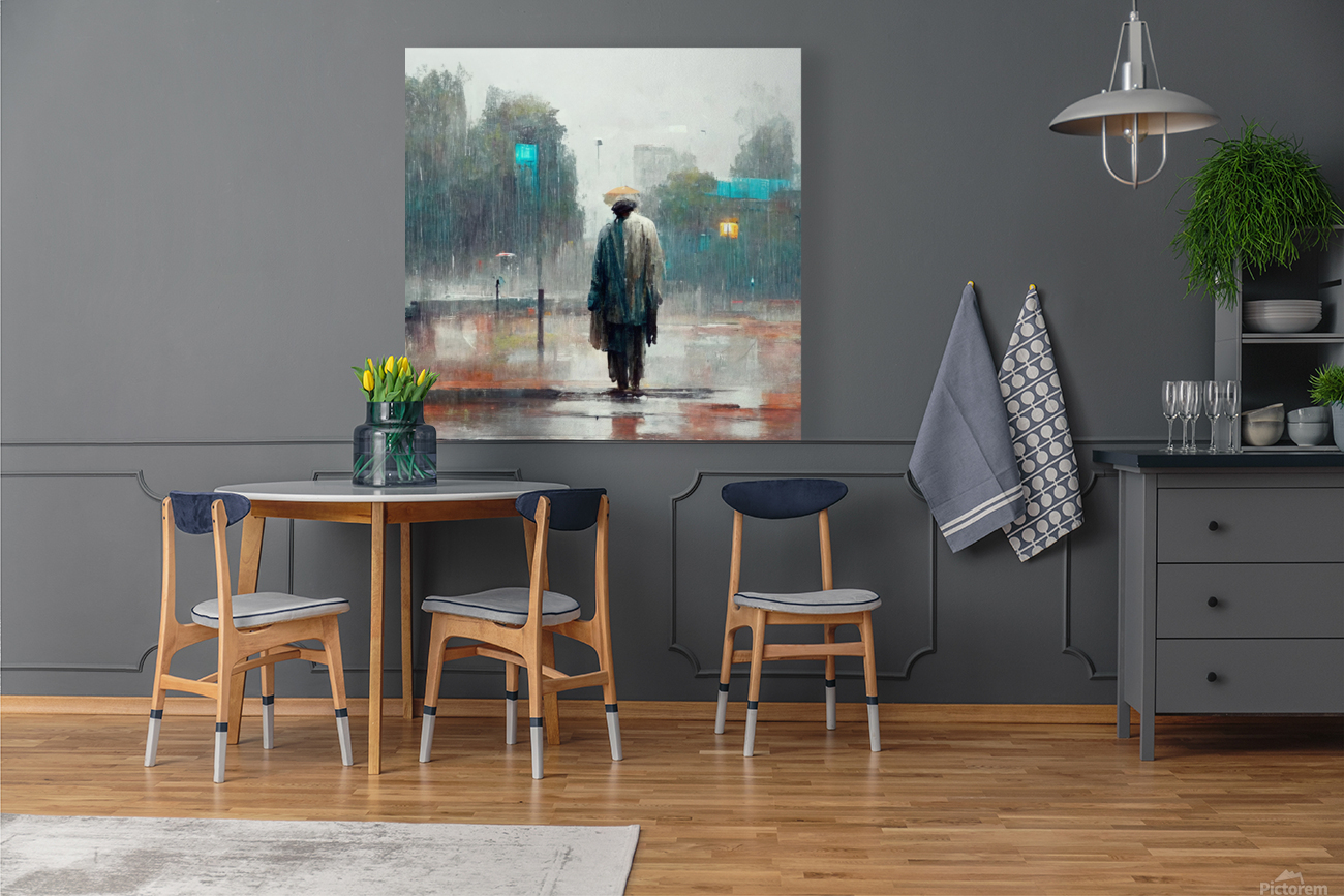 Man in the rain Reproduction