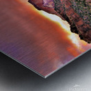 sunset zion fence Metal print