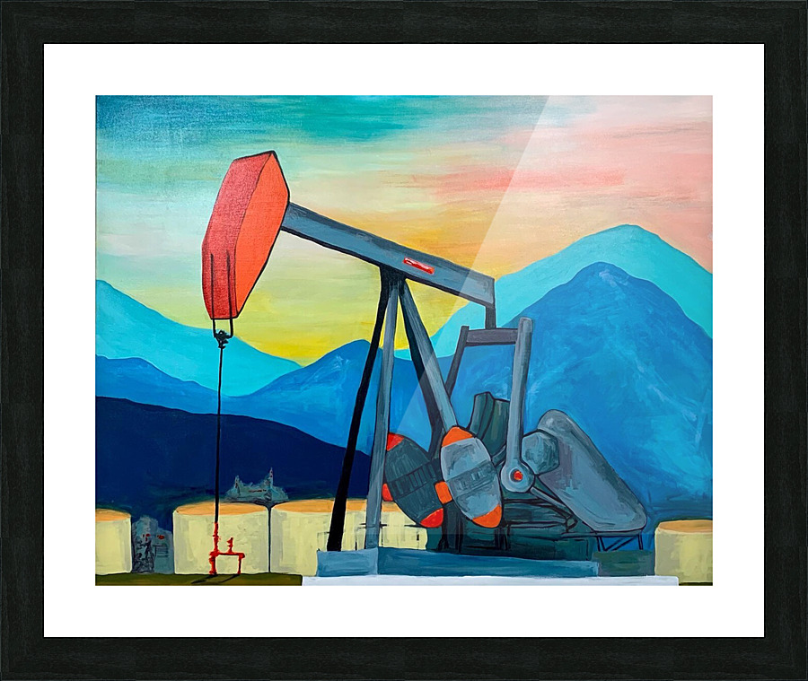 Pumping Unit in the Mountains Picture Frame print