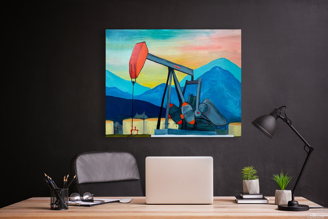 Pumping Unit in the Mountains Reproduction