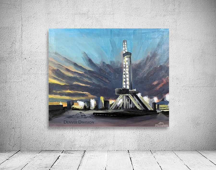 Drilling Rig Sunset With EOG Logo Wall Preview