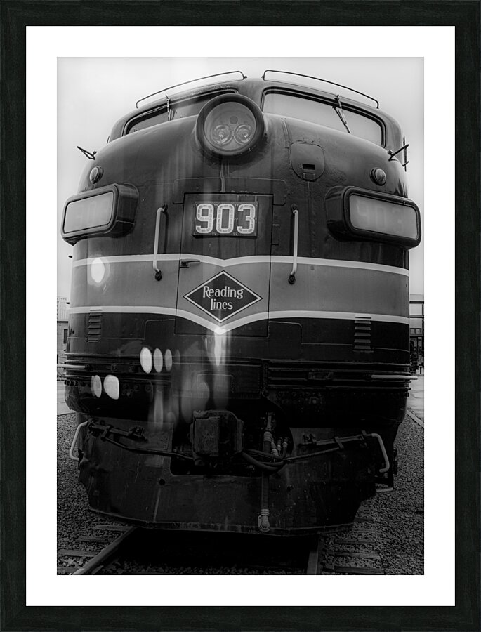 Train Engin BW Picture Frame print