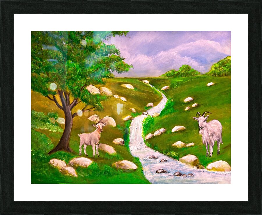 Les Chevres Picture Frame print