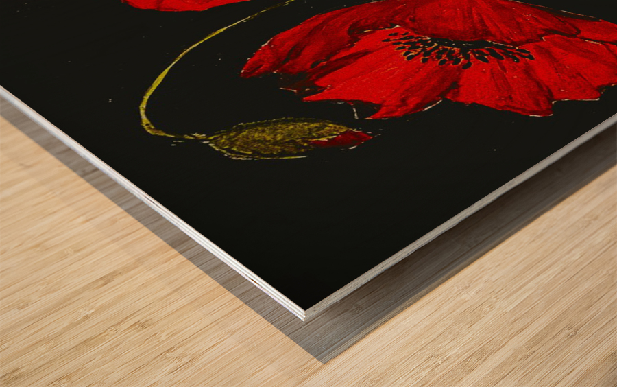 Les coquelicots Wood print