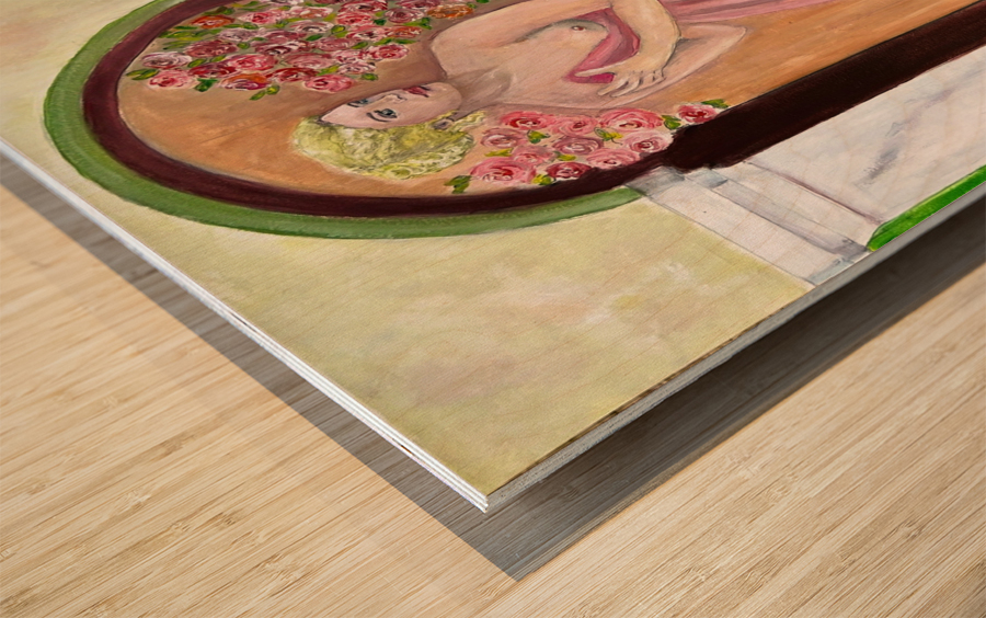 Le bain Wood print