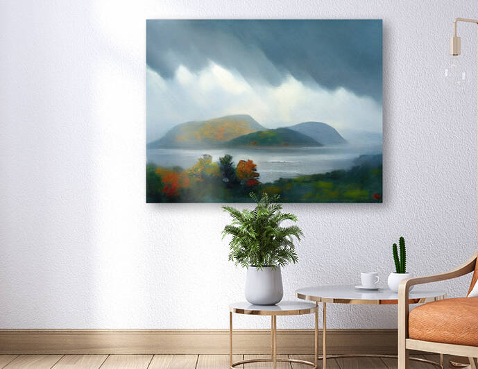 Storm on the Hudson River   4  by Dennis Kirby