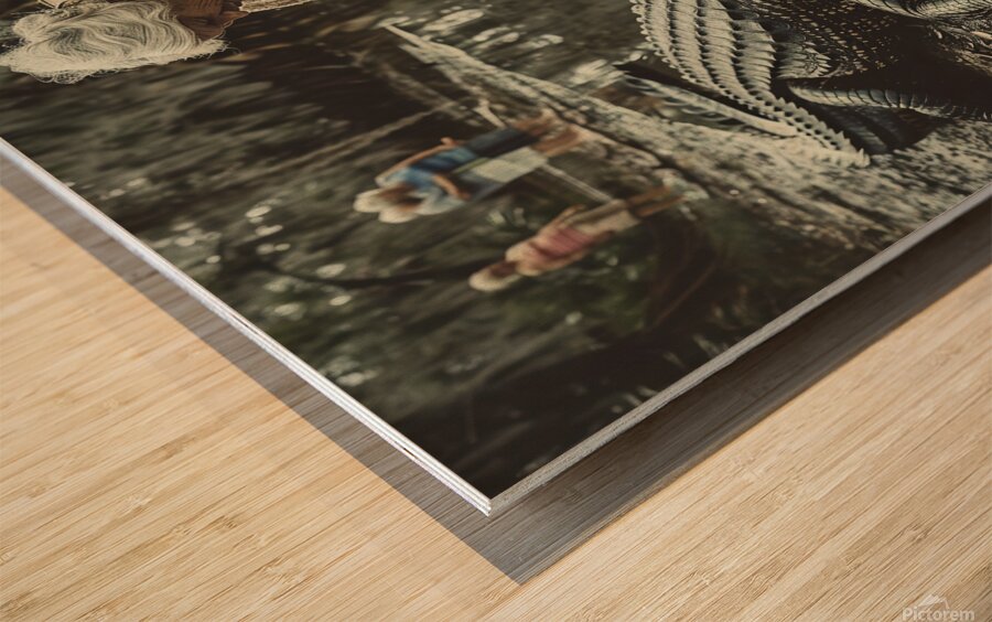 Hand Feeding Wood print