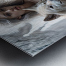 Woman and Wolves  Metal print