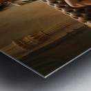 Brown Leather Couch  Metal print