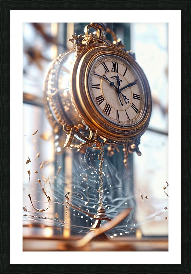 The Golden Clock  Picture Frame print