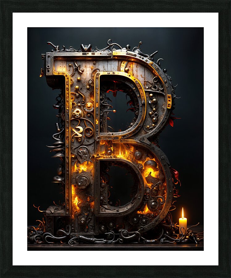  Alphabet Flames  Picture Frame print