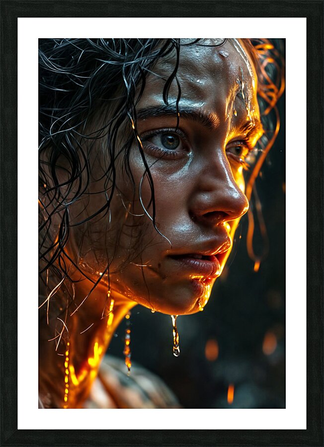 Rain Face  Picture Frame print