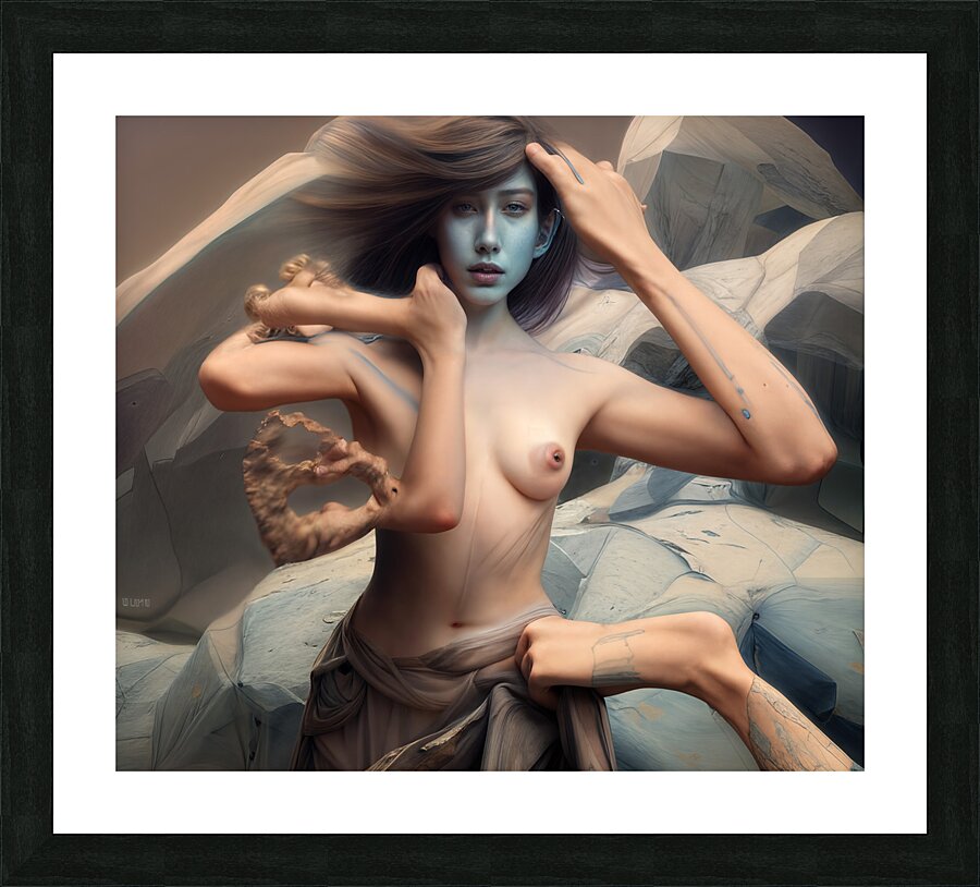 Bluish Skin  Picture Frame print