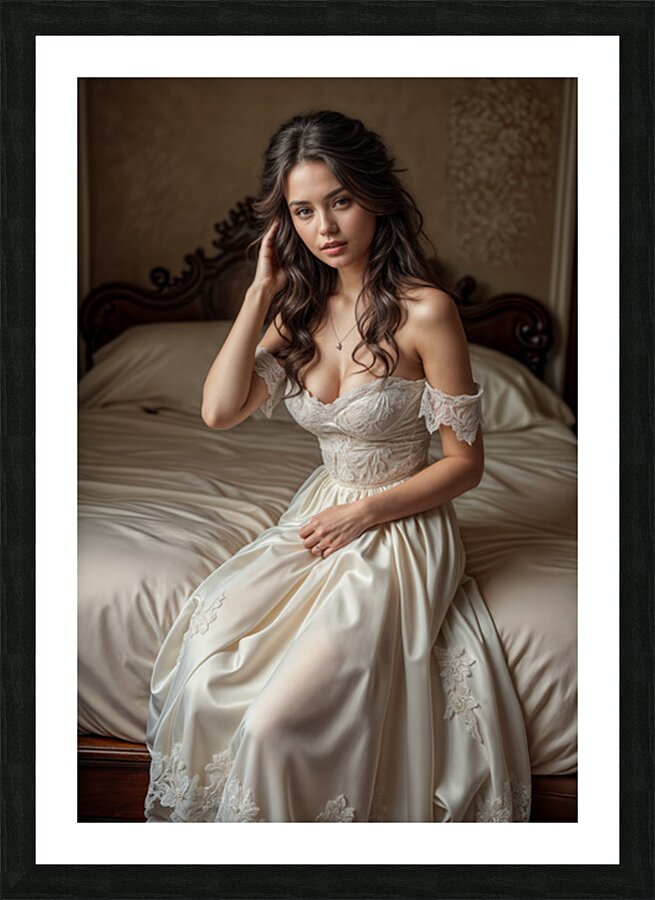 Soft Ivory Satin  Picture Frame print