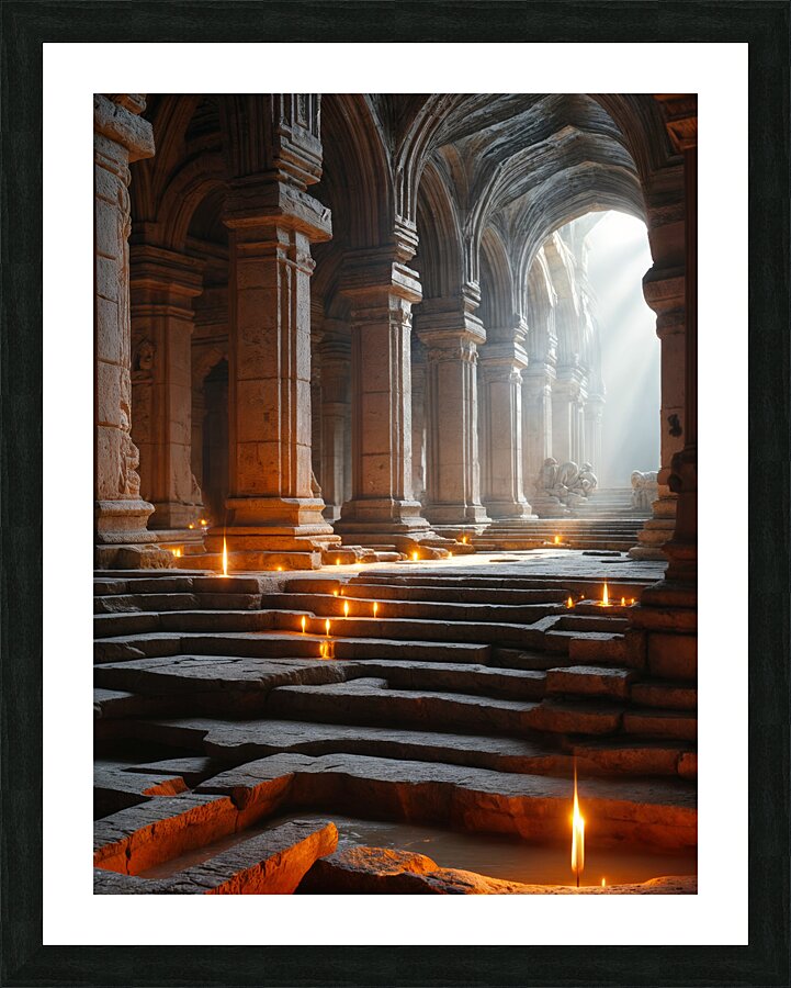  Flickering Candles  Picture Frame print