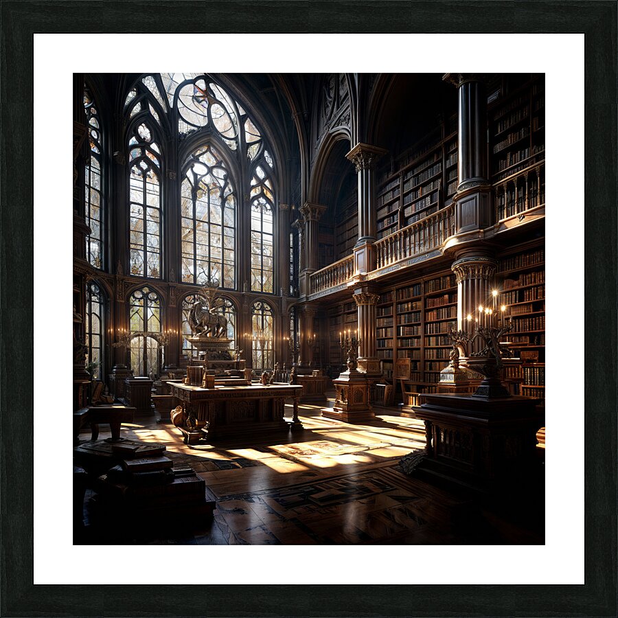  Gothic Library  Picture Frame print