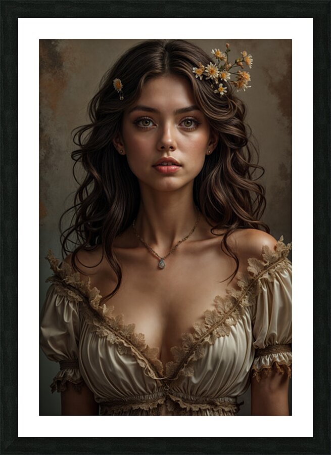 Ruffled Neckline  Picture Frame print