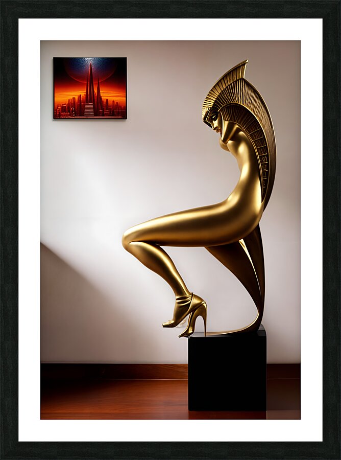  Golden Statue  Picture Frame print