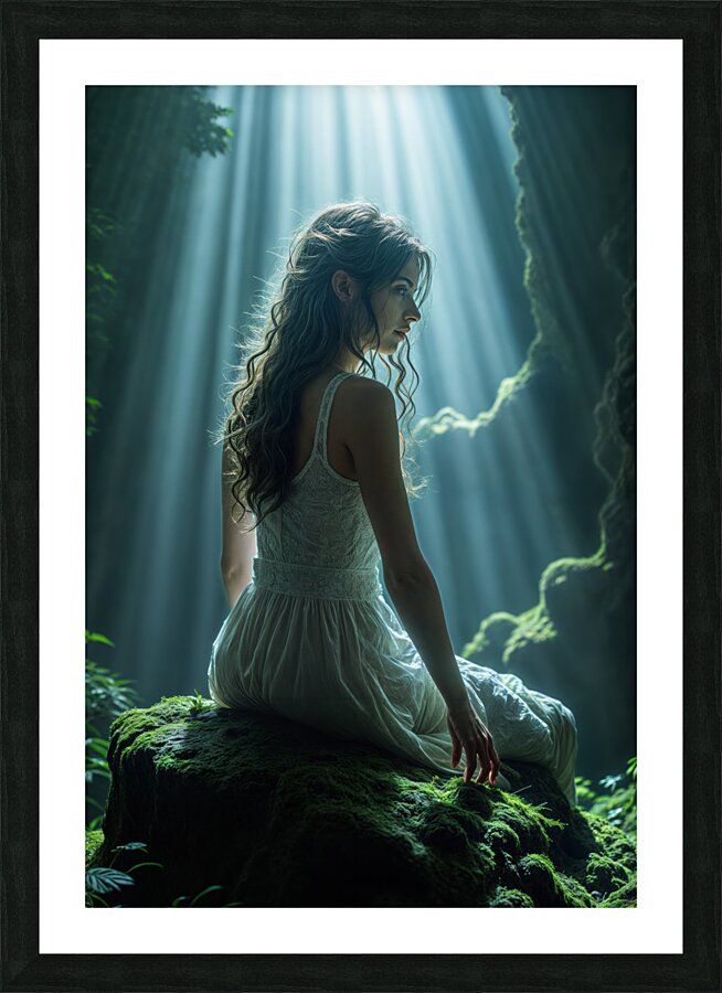 Shadowy Cave  Picture Frame print