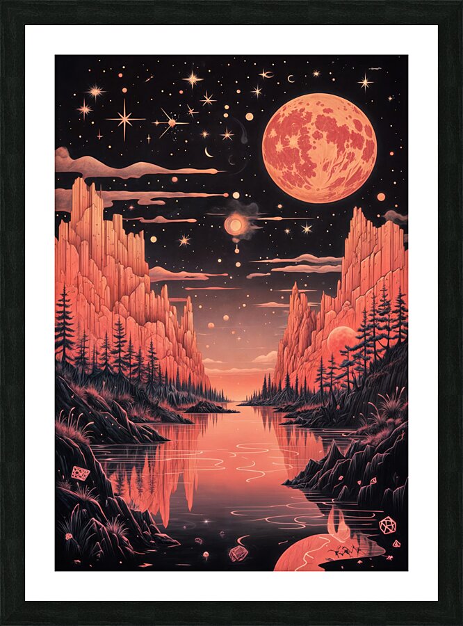  Reddish Moon  Picture Frame print