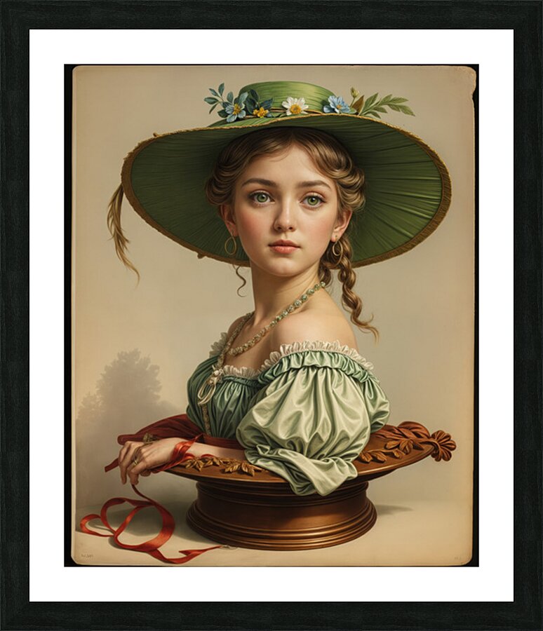  Woven Green Hat  Picture Frame print