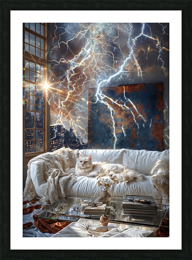  Plush White Couch Picture Frame print