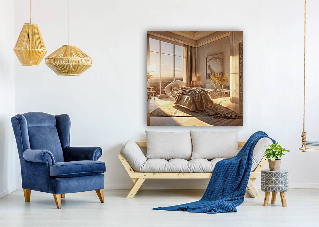 Sun Drenched Bedroom  Reproduction