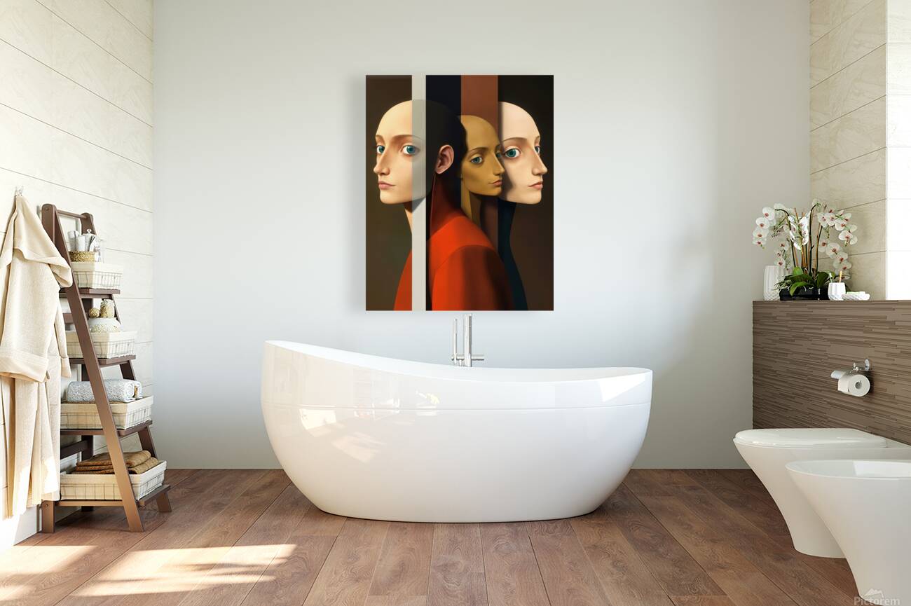  Three Enigmatic Faces Reproduction