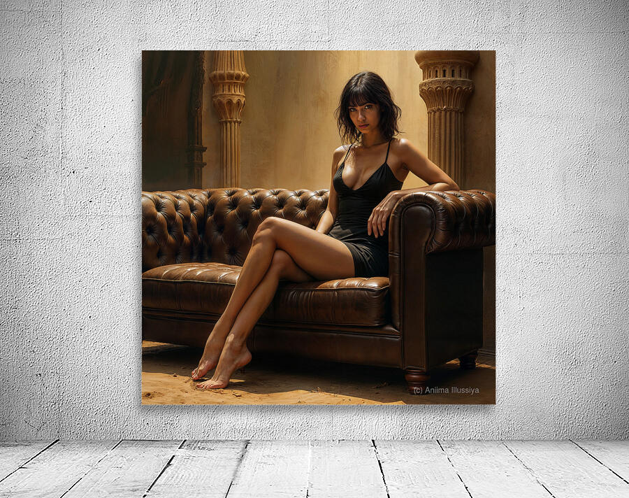 Brown Leather Couch  Wall Preview