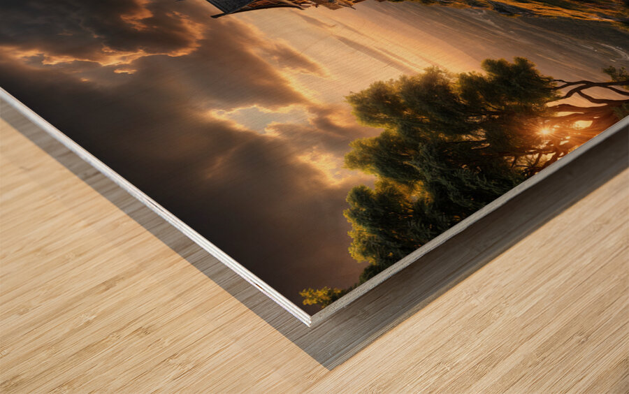 Dramatic Sunset  Wood print