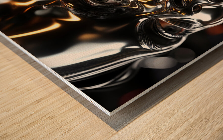 Obsidian Black Surface  Wood print