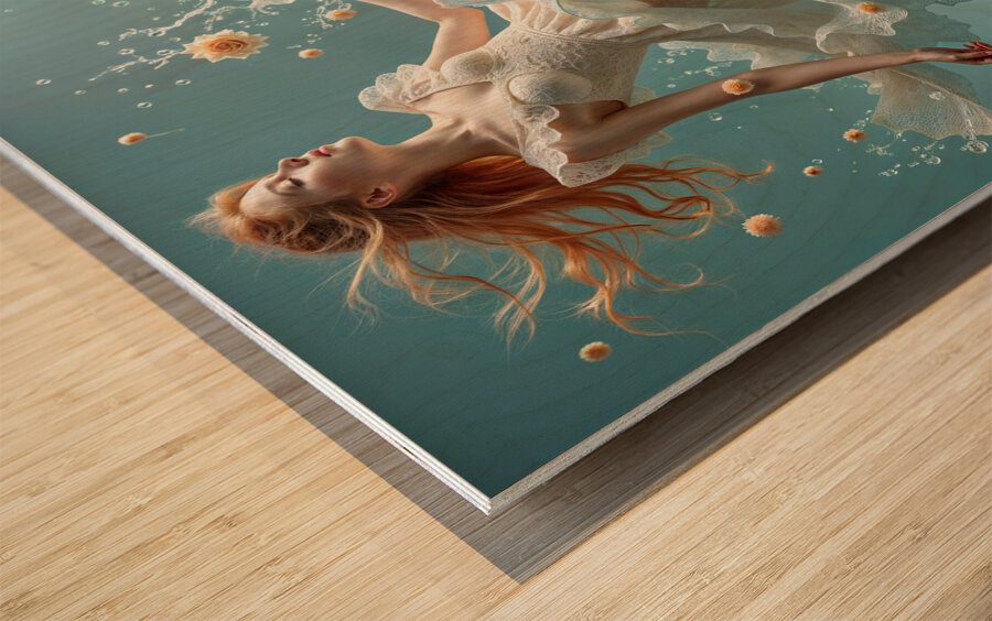  A White Lace Dress  Wood print