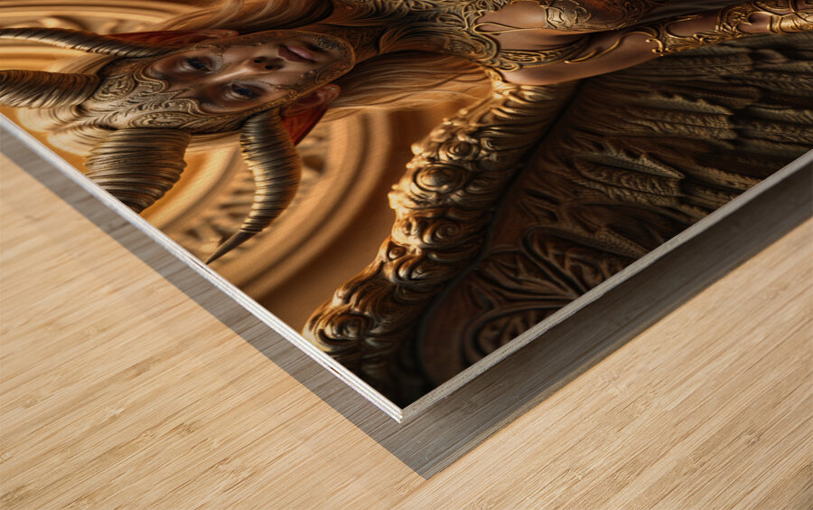 Horns and Wings  Wood print